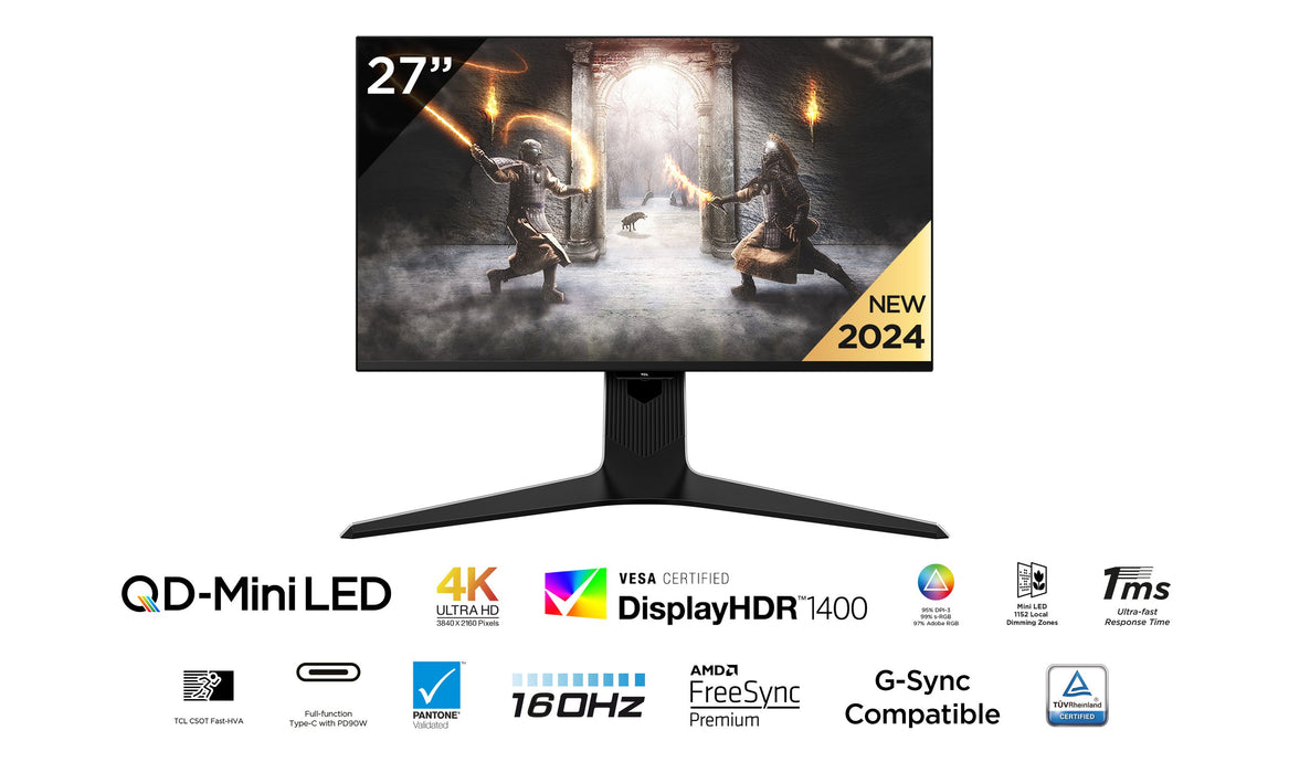 EAN 5901292523671 - TCL R83 27R83U pantalla para PC 68,6 cm (27") 3840 x 2160 Pixeles 4K Ultra HD QLED Negro, Blanco imagen 5