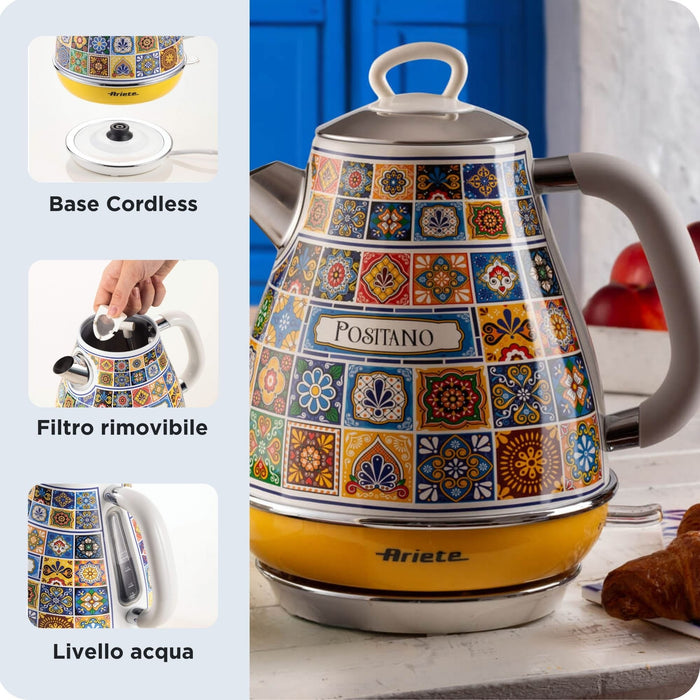 EAN 8003705122833 - Ariete 2869/0P tetera eléctrica 1,7 L 2200 W Azul, Amarillo imagen 3