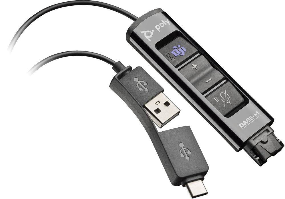 EAN 0197029650078 - Poly DA85-M USB to QD Black Adapter TAA Adaptador de interfaz imagen 1