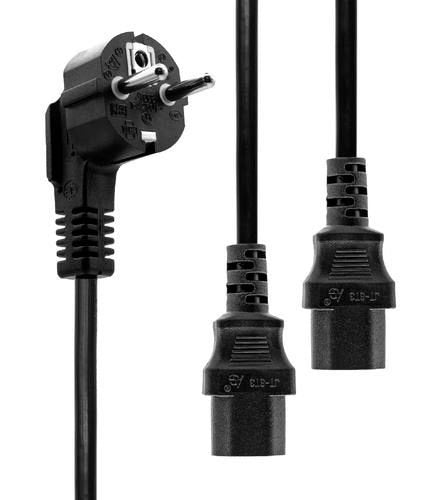 EAN 5712505147658 - Microconnect PE011330 cable de transmisión Negro 3 m Enchufe tipo E+F Acoplador C13 2 x imagen 1