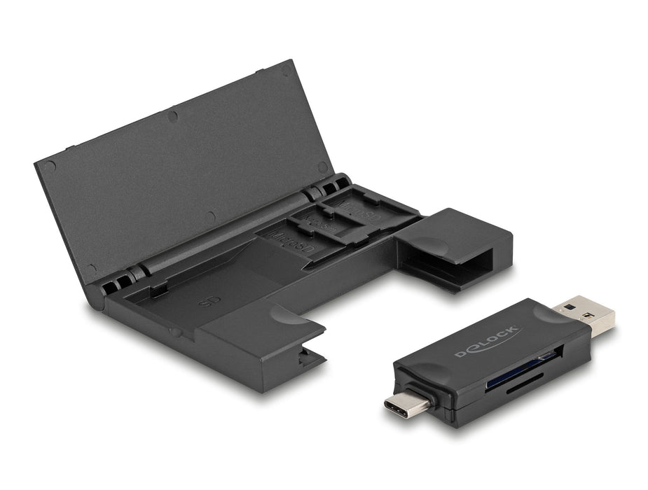 EAN 4043619910144 - DeLOCK 91014 lector de tarjeta USB 3.2 Gen 1 (3.1 Gen 1) Type-A/Type-C Negro imagen 1