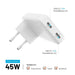EAN 8591680165841 - FIXED FIXCG45S-2C-WH cargador de dispositivo móvil Universal Blanco Corriente alterna Carga rápida Interi imagen 3