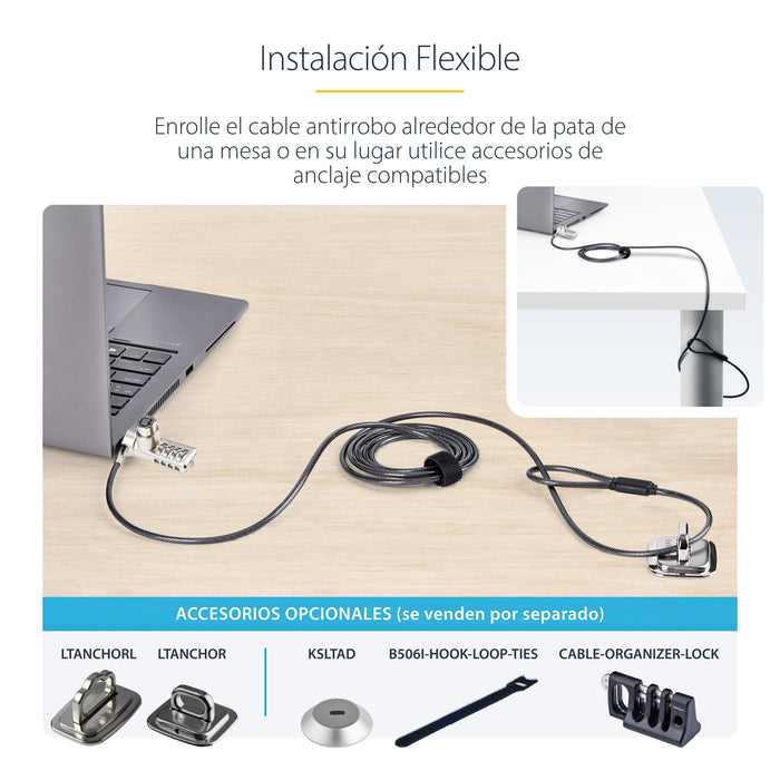 EAN 65030908443 - StarTech.com DUALKA10-LAPTOP-LOCK cable antirrobo Negro, Acero imagen 14
