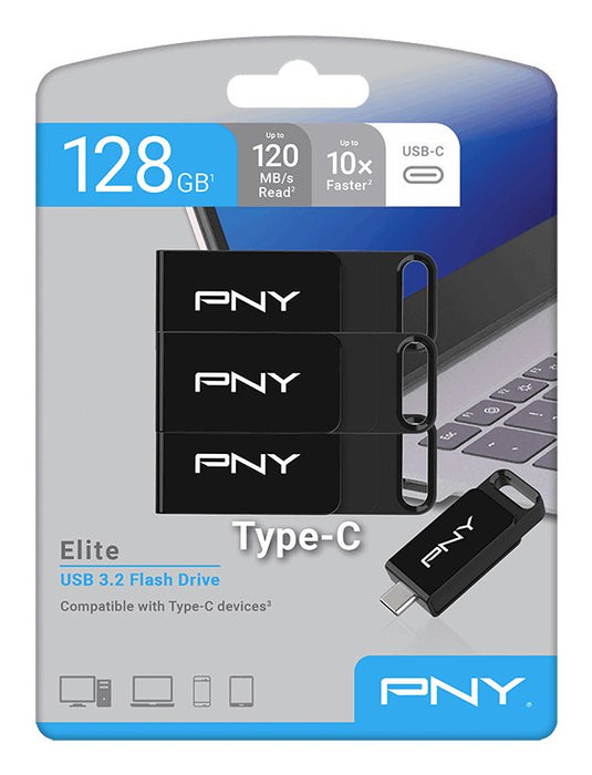 EAN 751492793597 - PNY Elite unidad flash USB 128 GB USB Tipo C 3.2 Gen 1 (3.1 Gen 1) Negro imagen 9