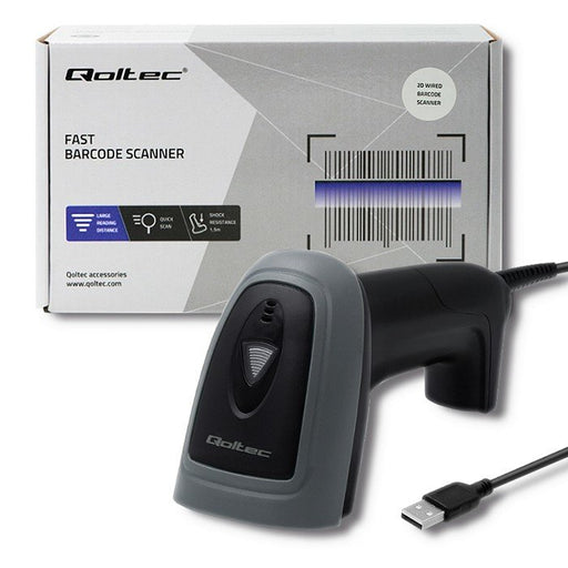 EAN 5901878508634 - Qoltec 50863 lector de código de barras Lector de códigos de barras portátil 1D/2D LED Negro imagen 2