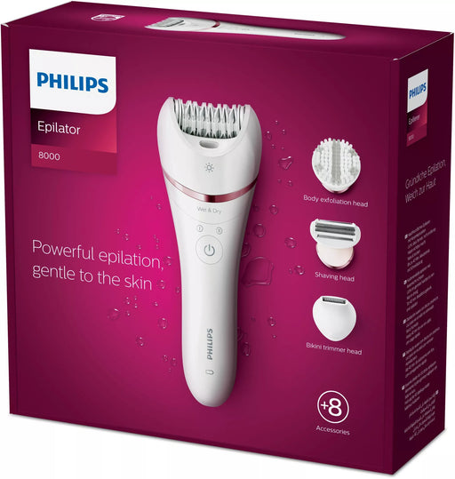 EAN 8710103935537 - Philips 8000 series BRE735/00 depiladora 32 pinzas Rosa, Blanco imagen 2