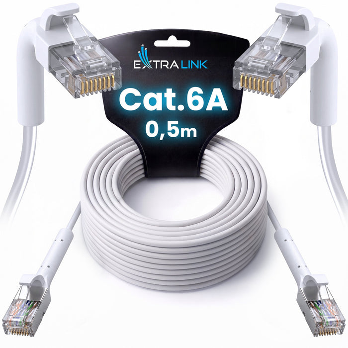 EAN 5906168638961 - Extralink Kat.6A U/FTP 0.5m 1Gbps Biały | Patchcord LAN | Miedź Kabel sieciowy skrętka, łamana końcówka ( imagen 4