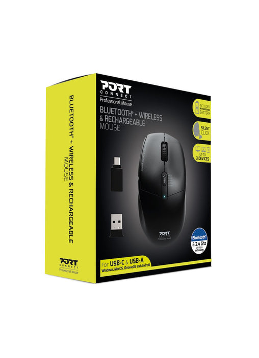 EAN 3567049007157 - Port Designs 900715 ratón Oficina mano derecha RF Wireless + Bluetooth Óptico 2400 DPI imagen 3