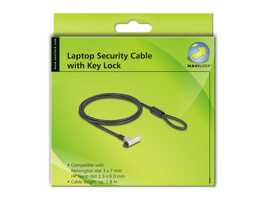 EAN 4043619209316 - Navilock 20931 cable antirrobo Negro, Plata 1,8 m imagen 4