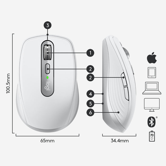EAN 5099206092969 - Logitech 910-005991 ratón Oficina mano derecha Bluetooth Laser 4000 DPI imagen 13