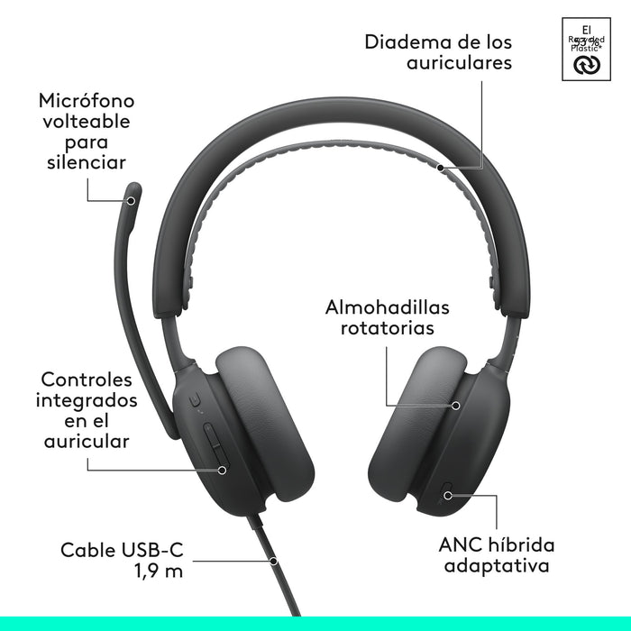 EAN 5099206133389 - Logitech Zone Wired 2 Alámbrico Diadema Llamadas/Música USB Type-C / USB Type-A imagen 11