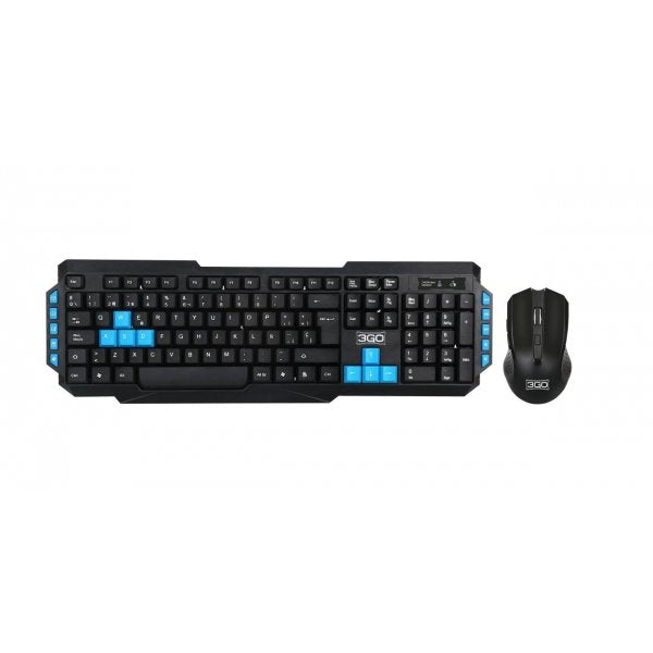 EAN 8436531559212 - 3GO COMBODRILEW2 teclado Ratón incluido Universal RF inalámbrico QWERTY Español Negro, Azul imagen 2