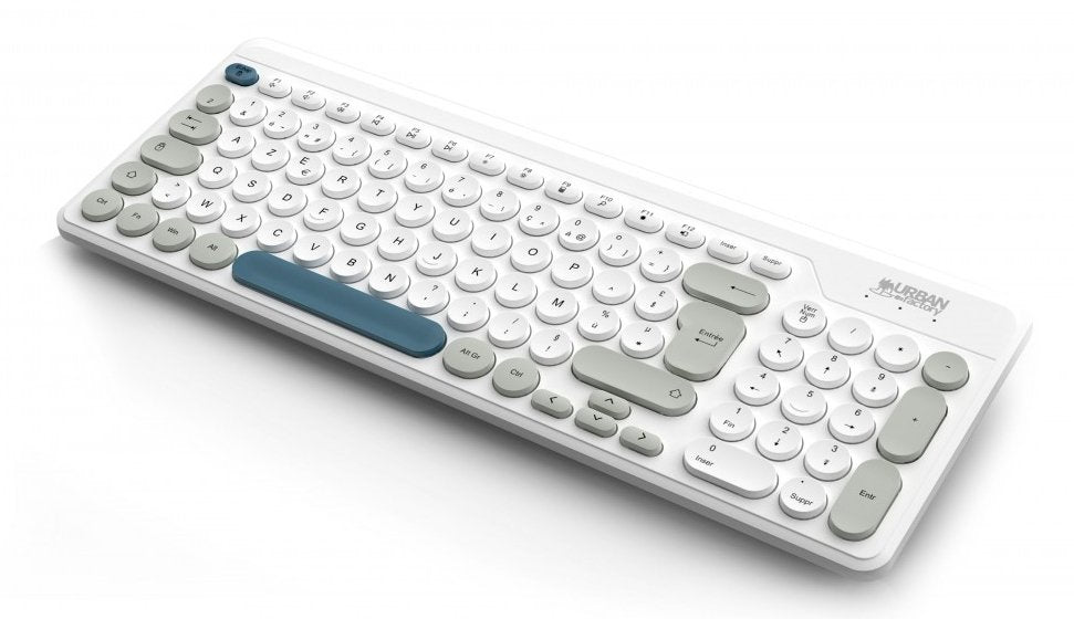 EAN 3760170883120 - Urban Factory OWC25UF teclado Universal RF inalámbrico AZERTY Francés Blanco, Gris, Azul oscuro imagen 1