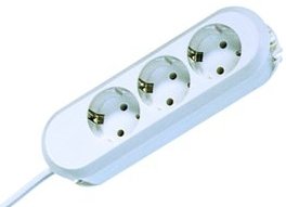 EAN 4016514003853 - Bachmann 3x Schuko H05VV-F 3G 1.50mm² 16A/3680W 3m base múltiple 3 salidas AC Blanco imagen 1