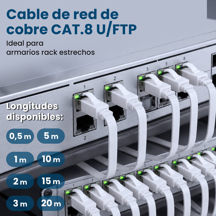 EAN 5904960297850 - Extralink LAN PATCHCORD CAT.8 U/FTP 3M 40G FLAT SHIELDED FOILED TWISTED PAIR BARE COPPER WHITE cable de r imagen 19