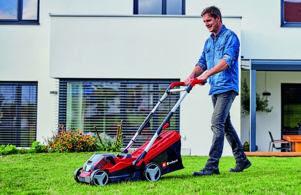 EAN 4006825645026 - Einhell GE-CM 36/34-1 Li-Solo Cortacésped de empuje a gasolina Batería Negro, Rojo imagen 2