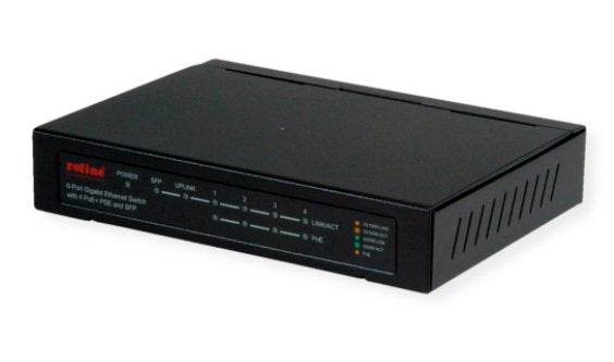 EAN 7630049619104 - ROLINE 21.14.3524 switch Gigabit Ethernet (10/100/1000) Energía sobre Ethernet (PoE) Negro imagen 3
