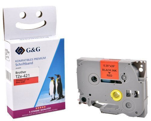 EAN 6942383160442 - G&G 17085 cinta para impresora de etiquetas Negro sobre rojo TZe imagen 1