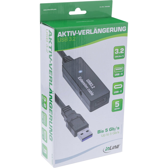 EAN 4043718315048 - InLine 35650B cable USB USB 3.2 Gen 1 (3.1 Gen 1) 5 m USB A USB C 5 Gbit/s Negro imagen 3
