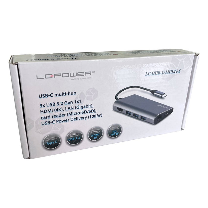 EAN 4260070129896 - LC-Power LC-HUB-C-MULTI-5 base para portátil y replicador de puertos Alámbrico USB 3.2 Gen 1 (3.1 Gen 1)  imagen 7