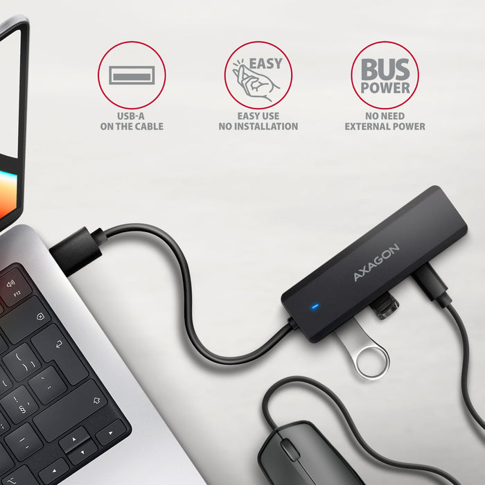 EAN 8595247909497 - Axagon HUE-C2A hub de interfaz USB 3.2 Gen 1 (3.1 Gen 1) Type-A 5000 Mbit/s Negro imagen 4