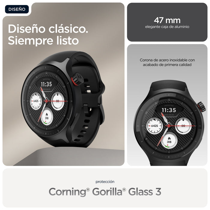 EAN 840493615073 - Motorola Moto Watch 3,63 cm (1.43") OLED 47 mm Digital Pantalla táctil Negro GPS (satélite) imagen 7