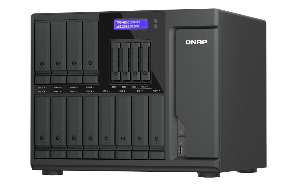 EAN 4711103089811 - QNAP TVS-AIH1688ATX-U7-32G servidor de almacenamiento NAS Torre 32 GB DDR5 0 TB QuTS hero Negro imagen 4