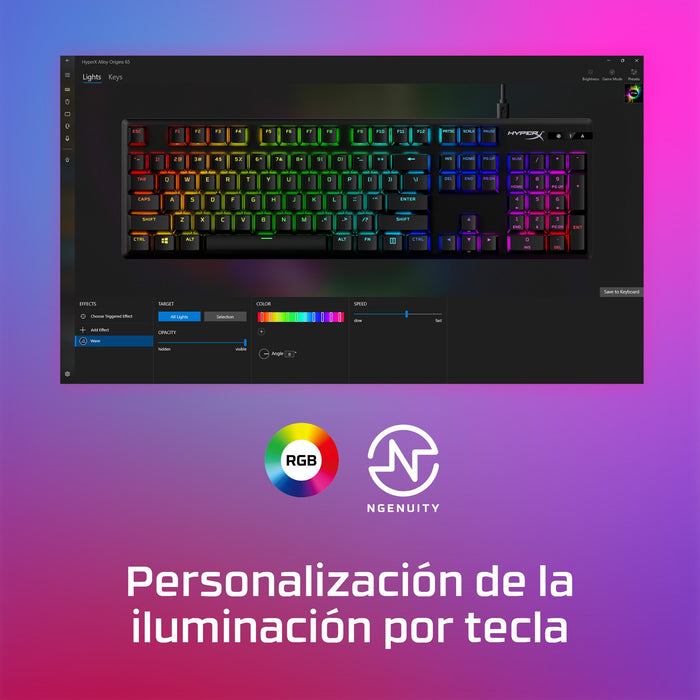 EAN 0196337969735 - HyperX Alloy Origins PBT HX Blue Gaming Keyboard teclado Juego USB Negro imagen 5