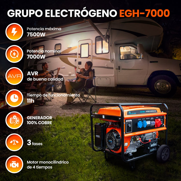 EAN 5905090330714 - Extralink EX.30714 motor-generador 7000 W 25 L Gasolina Negro, Naranja imagen 21