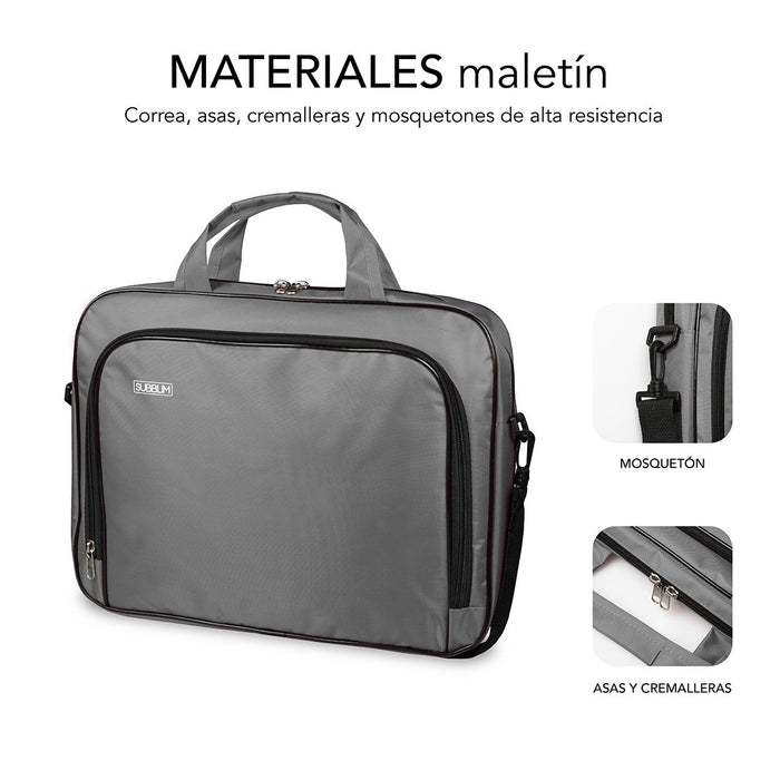 EAN 8436586741242 - SUBBLIM SUB-LB-1OLB031 maletines para portátil 35,6 cm (14") Maletín Toploader Gris imagen 3