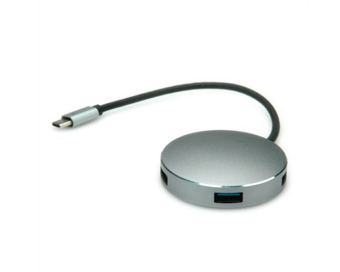 EAN 7630049610866 - ROLINE 14.02.5036 hub de interfaz USB 3.2 Gen 1 (3.1 Gen 1) Type-C 5000 Mbit/s Negro, Acero inoxidable imagen 1