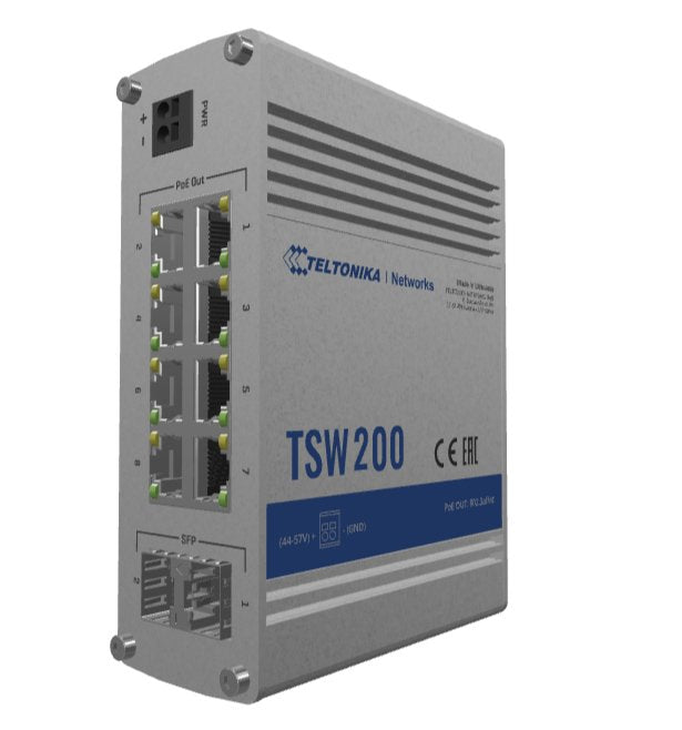 EAN 4779051840120 - Teltonika TSW200 switch No administrado Gigabit Ethernet (10/100/1000) Energía sobre Ethernet (PoE) Alumi imagen 3