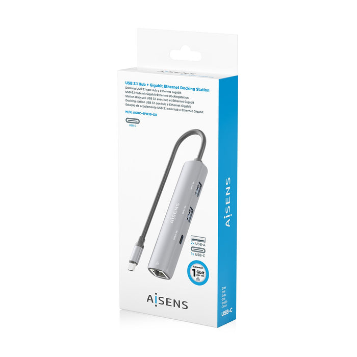 EAN 8435739904015 - AISENS ASUC-4P039-GR base para portátil y replicador de puertos Alámbrico USB 3.2 Gen 1 (3.1 Gen 1) Type- imagen 8