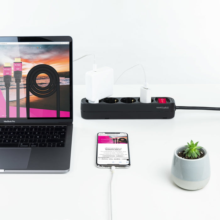 EAN 8433281010178 - Nanocable 10.37.0004-BK base múltiple 1,4 m 4 salidas AC Interior Negro imagen 5