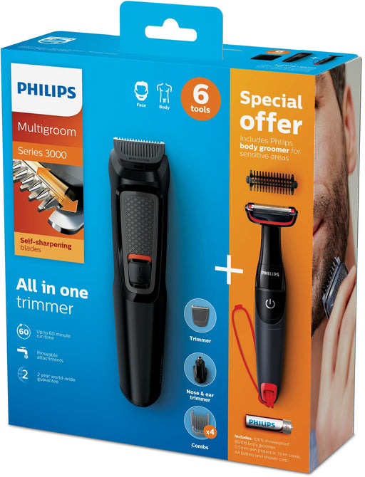 EAN 8710103935131 - Philips MULTIGROOM Series 3000 MG3710/85 cortadora de pelo y maquinilla Negro Níquel-metal hidruro (NiMH) imagen 2