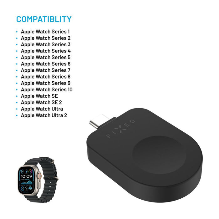 EAN 8591680182145 - FIXED FIXDW-AWAP-BK cargador de dispositivo móvil Reloj inteligente Negro USB Cargador inalámbrico Interi imagen 3
