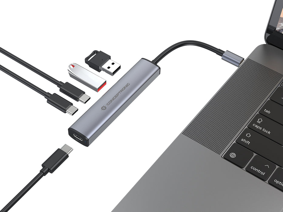 EAN 4015867244265 - Conceptronic HUBBIES22G hub de interfaz USB 3.2 Gen 1 (3.1 Gen 1) Type-C 5000 Mbit/s Gris imagen 4