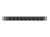 EAN 5901969421620 - Lanberg PDU-09E-0300-BK unidad de distribución de energía (PDU) 9 salidas AC 1U Negro imagen 1