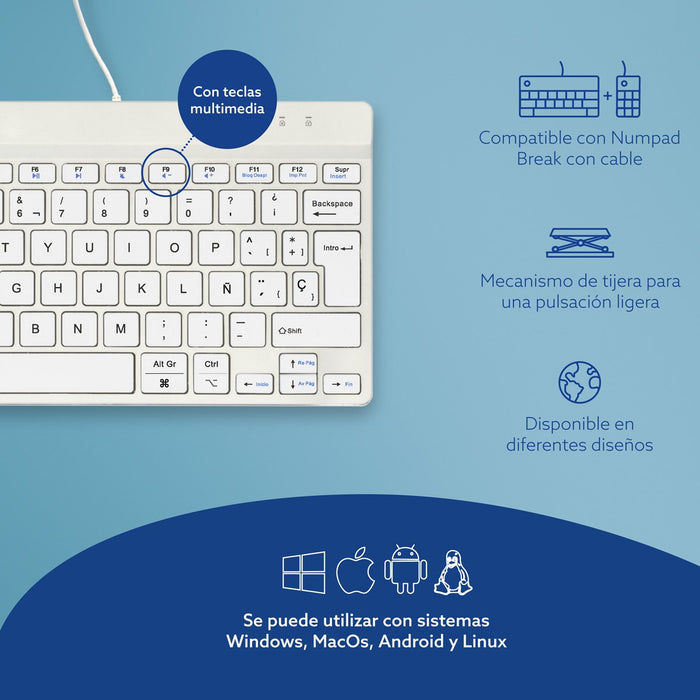 EAN 8719274492221 - R-Go Tools RGOCOESWDWH teclado Universal USB Español imagen 11