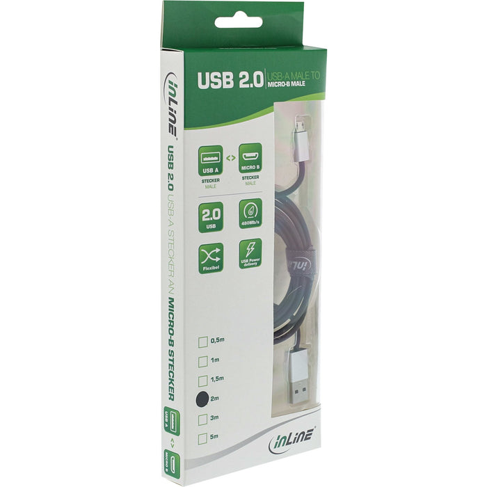 EAN 4043718260652 - InLine 31730I cable USB USB 2.0 3 m USB A Micro-USB B 0,48 Gbit/s Negro imagen 2