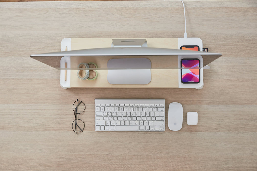 EAN 8809418160977 - POUT 3-in-1 wooden monitor stand hub with fast wireless charging pad EYES 8 Armario archivador imagen 7