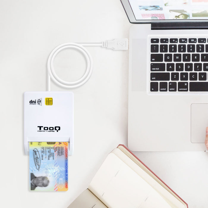 EAN 8433281008540 - TooQ TQR-210W lector de tarjeta inteligente Interior USB 2.0 Blanco imagen 3
