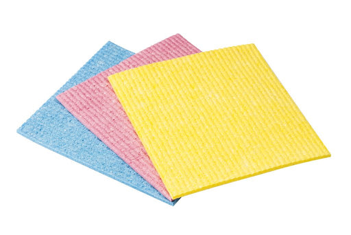 EAN 8001940000213 - Vileda 142289 esponja Rectangular Celulosa, Algodón, Fibra Azul, Rosa, Amarillo 3 pieza(s) imagen 2