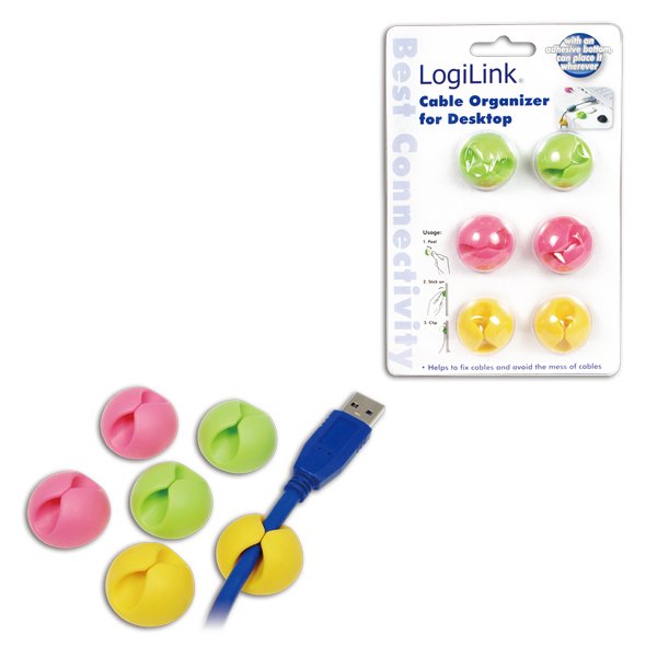 EAN 4052792008241 - LogiLink KAB0010 abrazadera para cable Verde, Rosa, Amarillo imagen 2