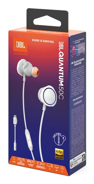 EAN 1200130015489 - JBL Quantum 50C Auriculares Alámbrico Dentro de oído Juego Blanco imagen 7