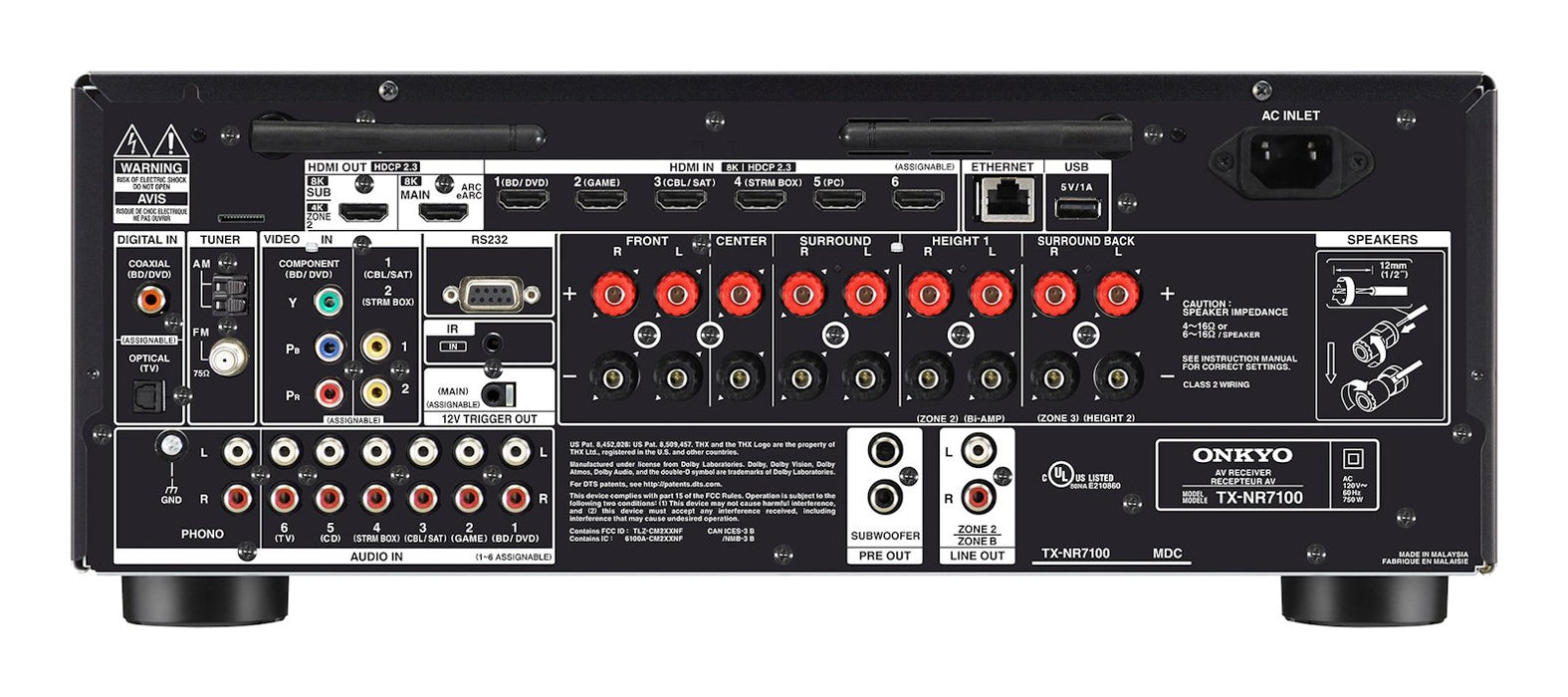 EAN 4573211159561 - ONKYO TX-NR7100 7.2 canales 3D Negro imagen 4