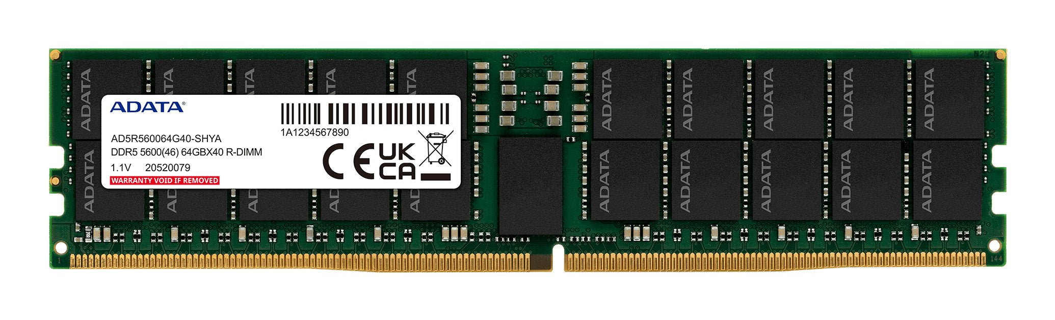 EAN 4711085949110 - ADATA AD5R560032G20-SHYA módulo de memoria 32 GB 1 x 32 GB DDR5 5600 MT/s 288-pin DIMM ECC imagen 1