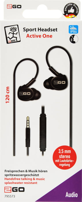 EAN 4010425955737 - 2GO Active 1 Auriculares Alámbrico Dentro de oído Llamadas/Música Negro imagen 2