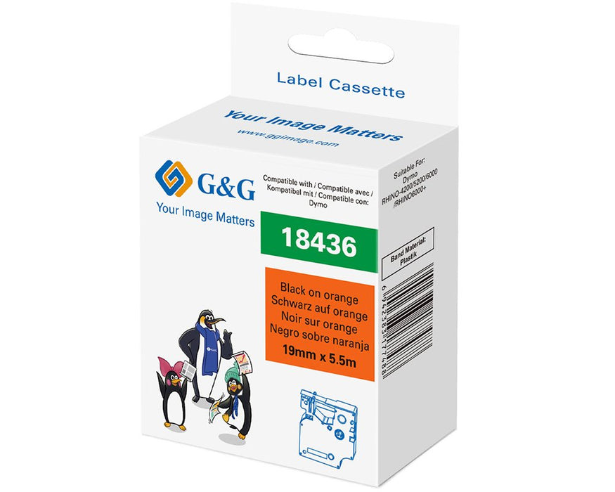 EAN 6942383177488 - G&G 21695 cinta para impresora de etiquetas Negro sobre naranja imagen 2