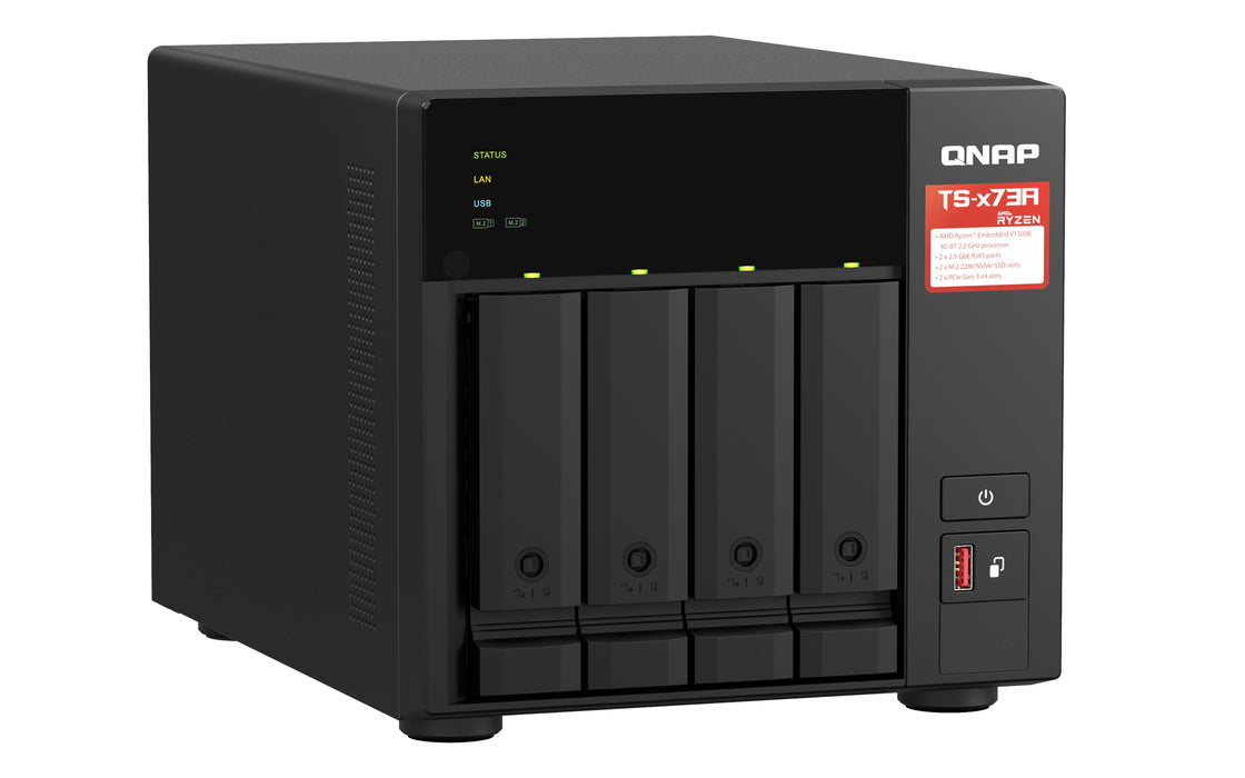 EAN 0885022020935 - QNAP TS-473A NAS Torre Ryzen Embedded V1500B 8 GB DDR4 0 TB QNAP Turbo System Negro imagen 2